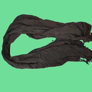 Women's black scarf/wrap with fringe